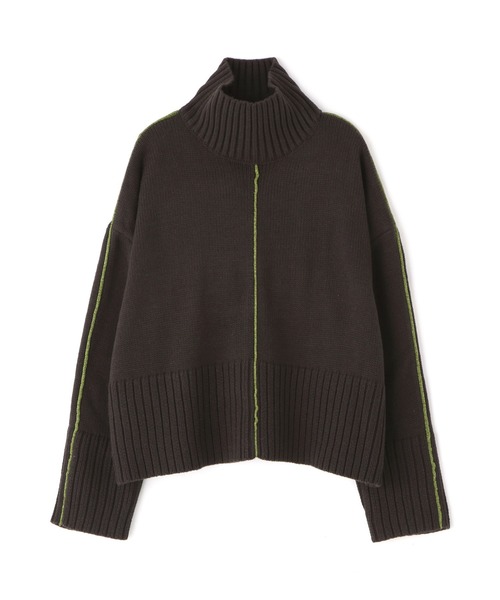 N.（N. Natural Beauty Basic）（エヌエヌナチュラルビューティーベーシック）の「◆ラメパイピングミドルニット（ニット/セーター・レディース・ライトグリーン/スミクロ/オフホワイト・MEDIUM）」の21枚目の写真