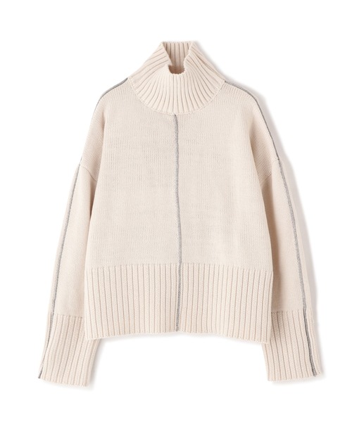 N.（N. Natural Beauty Basic）（エヌエヌナチュラルビューティーベーシック）の「◆ラメパイピングミドルニット（ニット/セーター・レディース・ライトグリーン/スミクロ/オフホワイト・MEDIUM）」の17枚目の写真