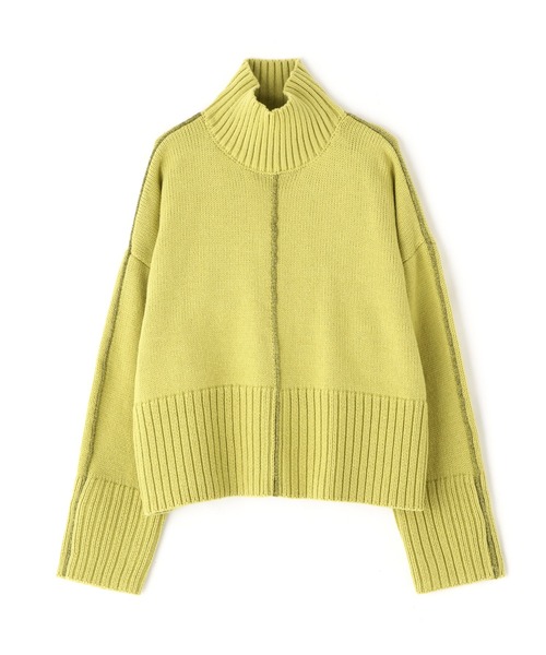 N.（N. Natural Beauty Basic）（エヌエヌナチュラルビューティーベーシック）の「◆ラメパイピングミドルニット（ニット/セーター・レディース・ライトグリーン/スミクロ/オフホワイト・MEDIUM）」の19枚目の写真