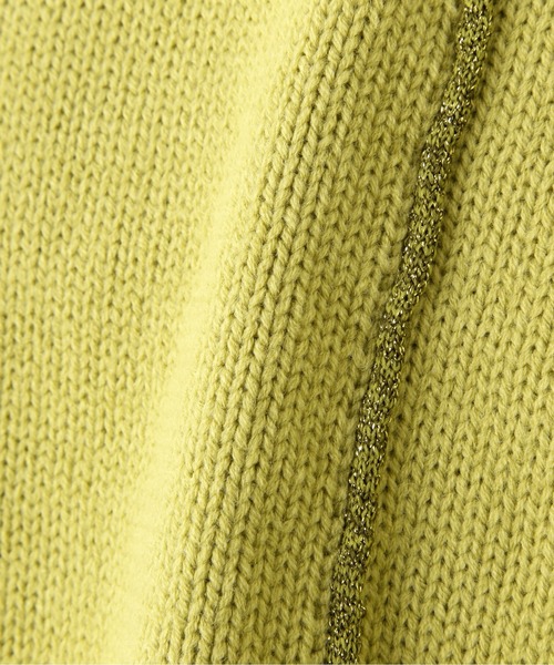 N.（N. Natural Beauty Basic）（エヌエヌナチュラルビューティーベーシック）の「◆ラメパイピングミドルニット（ニット/セーター・レディース・ライトグリーン/スミクロ/オフホワイト・MEDIUM）」の18枚目の写真