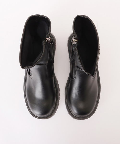 Lace Ladies（レースレディース）の「トラックソール厚底ショートブーツ（ブーツ・レディース・アイボリー/ブラック・23.5/24/ 25/23/24.5/22.5）」の10枚目の写真