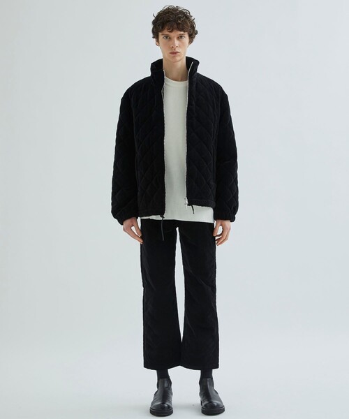 KIIT（キート）の「【KIIT】STUDIOUS別注 VELOUR QUILTING TROUSERS（スラックス・メンズ・ブラック/ホワイト・1/2）」の14枚目の写真