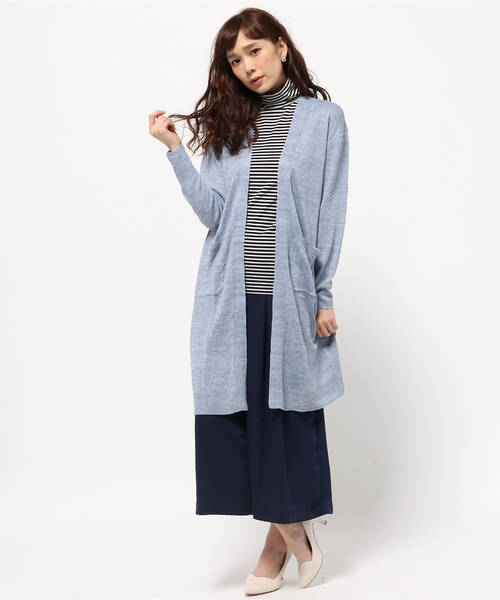 CROON A SONG（クルーンアソング）の「フランスリネンロングカーディガン（カーディガン/ボレロ・レディース・グレー/ベージュ/ライトブルー・FREE）」の17枚目の写真