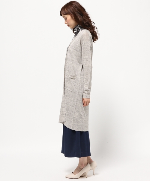 CROON A SONG（クルーンアソング）の「フランスリネンロングカーディガン（カーディガン/ボレロ・レディース・グレー/ベージュ/ライトブルー・FREE）」の12枚目の写真