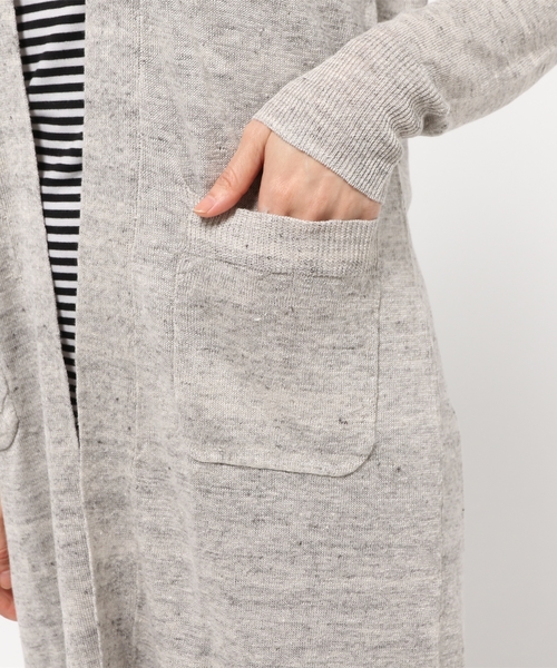 CROON A SONG（クルーンアソング）の「フランスリネンロングカーディガン（カーディガン/ボレロ・レディース・グレー/ベージュ/ライトブルー・FREE）」の8枚目の写真