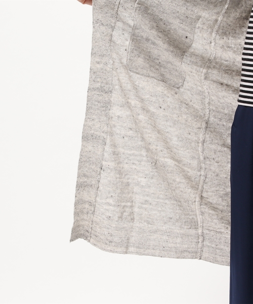 CROON A SONG（クルーンアソング）の「フランスリネンロングカーディガン（カーディガン/ボレロ・レディース・グレー/ベージュ/ライトブルー・FREE）」の7枚目の写真