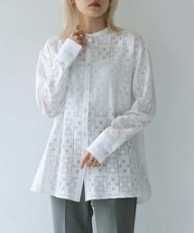vingtrois | 【vingtrois】シェルボタンレースブラウス(シャツ/ブラウス)