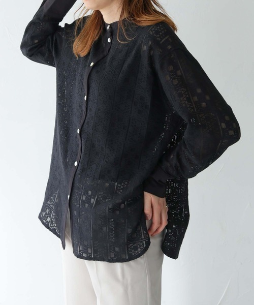 vingtrois(バントロア)の「【vingtrois】シェルボタンレースブラウス(シャツ/ブラウス・レディース・ブラック/オフホワイト・M)」の15枚目の写真