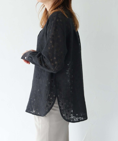 vingtrois(バントロア)の「【vingtrois】シェルボタンレースブラウス(シャツ/ブラウス・レディース・ブラック/オフホワイト・M)」の16枚目の写真