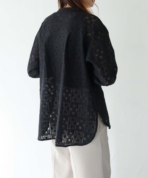 vingtrois(バントロア)の「【vingtrois】シェルボタンレースブラウス(シャツ/ブラウス・レディース・ブラック/オフホワイト・M)」の17枚目の写真