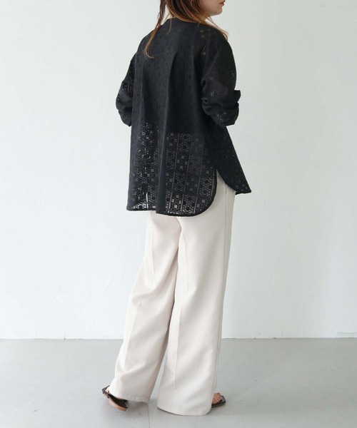 vingtrois(バントロア)の「【vingtrois】シェルボタンレースブラウス(シャツ/ブラウス・レディース・ブラック/オフホワイト・M)」の20枚目の写真