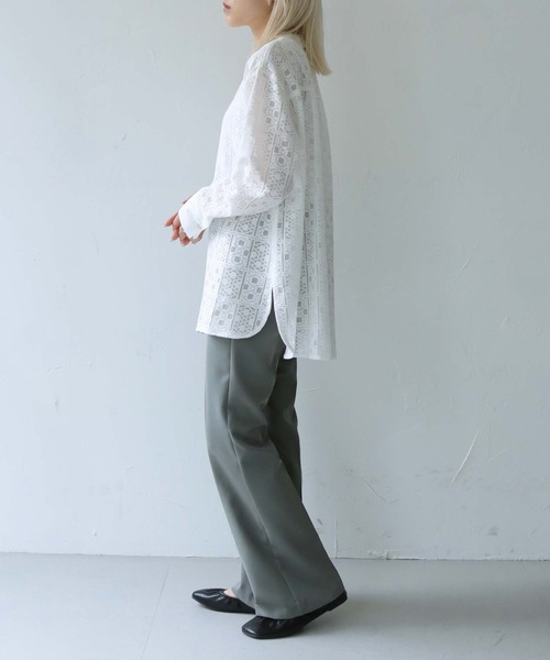 vingtrois(バントロア)の「【vingtrois】シェルボタンレースブラウス(シャツ/ブラウス・レディース・ブラック/オフホワイト・M)」の8枚目の写真