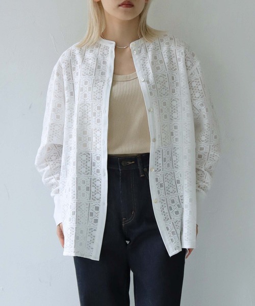 vingtrois(バントロア)の「【vingtrois】シェルボタンレースブラウス(シャツ/ブラウス・レディース・ブラック/オフホワイト・M)」の10枚目の写真