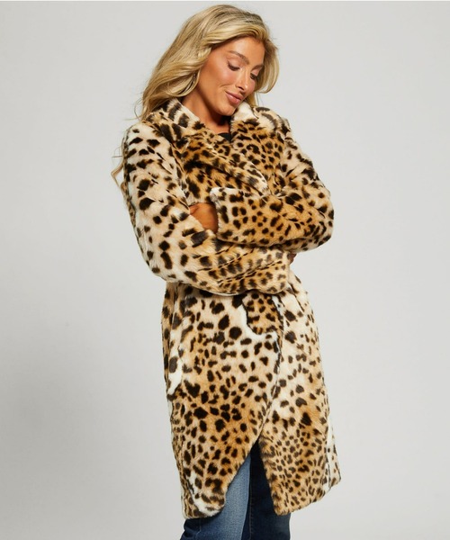 Guess（ゲス）の「Diletta Faux-Fur Coat（チェスターコート・レディース・レオパード・MEDIUM/X-SMALL/SMALL）」の4枚目の写真