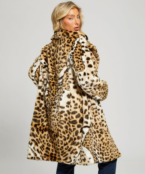 Guess（ゲス）の「Diletta Faux-Fur Coat（チェスターコート・レディース・レオパード・MEDIUM/X-SMALL/SMALL）」の2枚目の写真