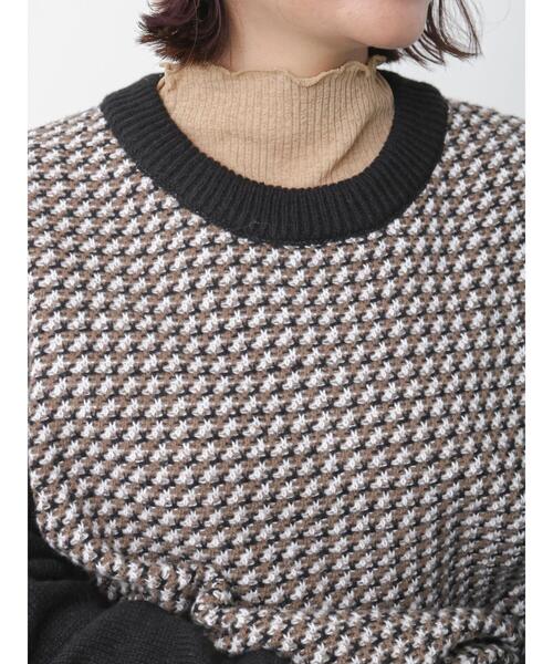 ehka sopo（エヘカソポ）の「シアーハイネックカットソー（ニット/セーター・レディース・ベージュ/ブラック/オフホワイト/グレー・ﾌﾘ-）」の16枚目の写真