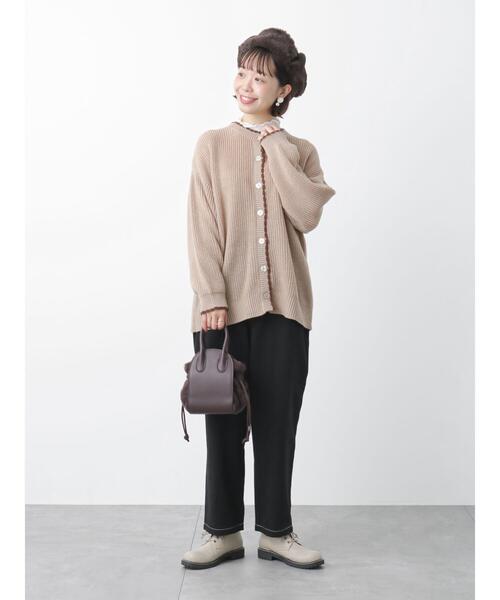 ehka sopo（エヘカソポ）の「シアーハイネックカットソー（ニット/セーター・レディース・ベージュ/ブラック/オフホワイト/グレー・ﾌﾘ-）」の17枚目の写真