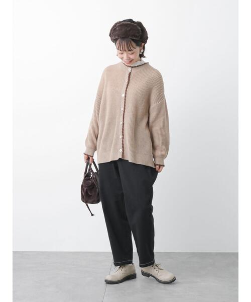 ehka sopo（エヘカソポ）の「シアーハイネックカットソー（ニット/セーター・レディース・ベージュ/ブラック/オフホワイト/グレー・ﾌﾘ-）」の18枚目の写真