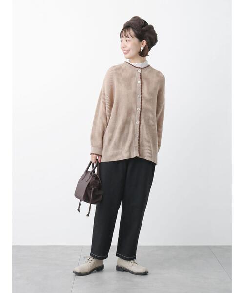 ehka sopo（エヘカソポ）の「シアーハイネックカットソー（ニット/セーター・レディース・ベージュ/ブラック/オフホワイト/グレー・ﾌﾘ-）」の20枚目の写真