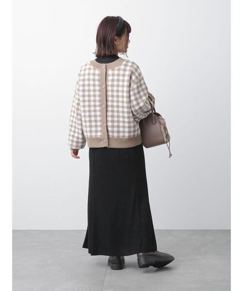 ehka sopo（エヘカソポ）の「シアーハイネックカットソー（ニット/セーター・レディース・ベージュ/ブラック/オフホワイト/グレー・ﾌﾘ-）」の22枚目の写真