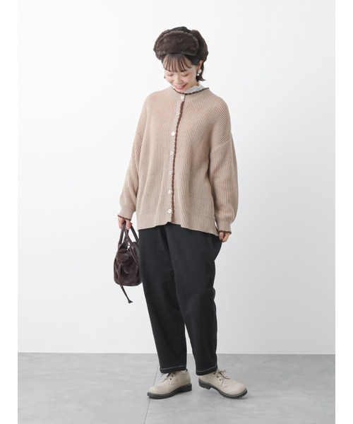 ehka sopo（エヘカソポ）の「シアーハイネックカットソー（ニット/セーター・レディース・ベージュ/ブラック/オフホワイト/グレー・ﾌﾘ-）」の6枚目の写真