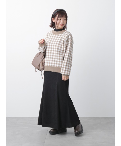 ehka sopo（エヘカソポ）の「シアーハイネックカットソー（ニット/セーター・レディース・ベージュ/ブラック/オフホワイト/グレー・ﾌﾘ-）」の12枚目の写真