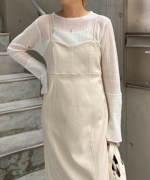 CAPRICIEUX LE'MAGE(カプリシューレマージュ)の「ビスチェ風キャミワンピース(ワンピース・レディース・ブラック/ホワイト系その他・FREE)」の17枚目の写真