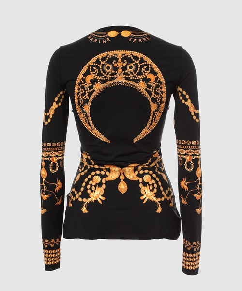 MARINE SERRE マリーンセル Tシャツ 長袖 ブラック Lサイズ Marine