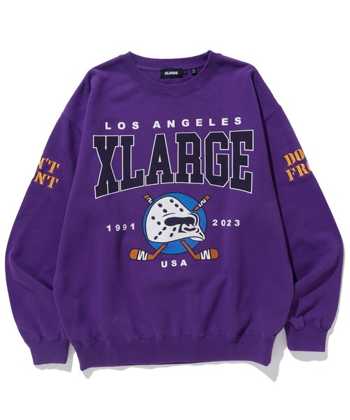 XLARGE（エクストララージ）の「HOCKEY CREWNECK SWEAT（スウェット・メンズ・レッド/グリーン/パープル/ブラック・S/M/L/XL）」の3枚目の写真
