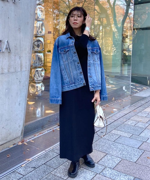 RIVE DROITE(リヴドロワ)の「レイヤードでシーズン問わず着回せる/ツイルキャミワンピース(ワンピース・レディース・ブラック/ベージュ・FREE)」の21枚目の写真