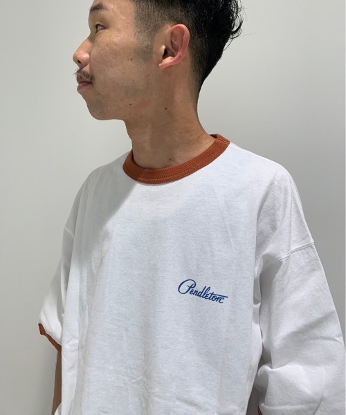 PENDLETON（ペンドルトン）の「PENDLETON/ペンドルトン　S/S RINGER TEE  リンガーティー　3275-2008（Tシャツ/カットソー・メンズ・オレンジ/ブルー/チャコールグレー・SMALL/MEDIUM/LARGE）」の4枚目の写真