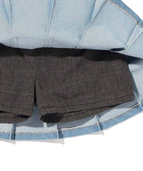 SHOO・LA・RUE（シューラルー）の「◆【110-140cm】インパン付きデニムプリーツスカート（デニムスカート・キッズ・ネイビー系5/ブルー系5・11/12/13/14）」の10枚目の写真