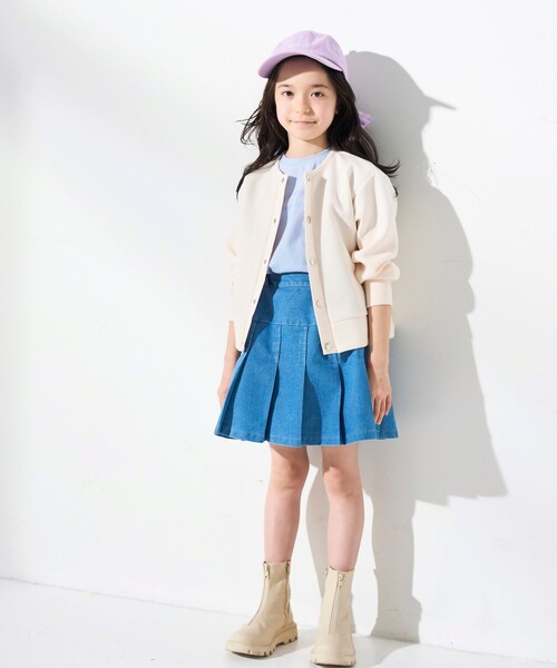 SHOO・LA・RUE（シューラルー）の「◆【110-140cm】インパン付きデニムプリーツスカート（デニムスカート・キッズ・ネイビー系5/ブルー系5・11/12/13/14）」の14枚目の写真