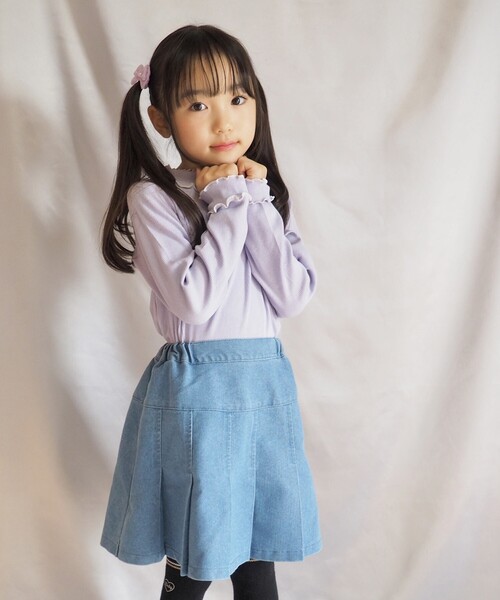 SHOO・LA・RUE（シューラルー）の「◆【110-140cm】インパン付きデニムプリーツスカート（デニムスカート・キッズ・ネイビー系5/ブルー系5・11/12/13/14）」の19枚目の写真