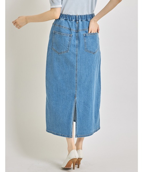 tocco closet（トッコ　クローゼット）の「ポケット付きパールモチーフ装飾デニムロングスカート（デニムスカート・レディース・ブラック/インディゴブルー/ネイビー・M）」の21枚目の写真