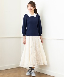 2023AW ローズティアラ Rose Tiara ダブルフリルニットプルオーバー 38/レッド プルオーバー セーター【2400014416503】 楽天市場】ダブルフリルニットプルオーバー／ローズティアラ（Rose