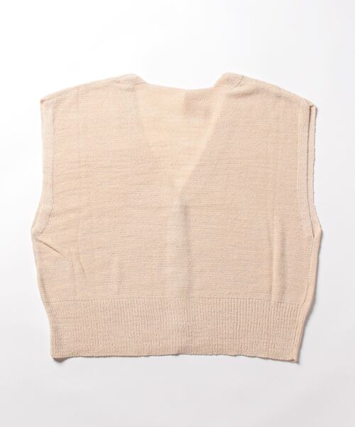 Q（キュー）の「ブークレーVネックベスト（ベスト・レディース・グレー/アイボリー・MEDIUM）」の6枚目の写真