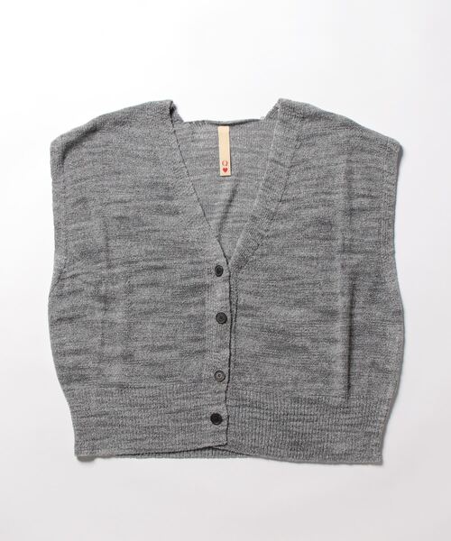 Q（キュー）の「ブークレーVネックベスト（ベスト・レディース・グレー/アイボリー・MEDIUM）」の8枚目の写真