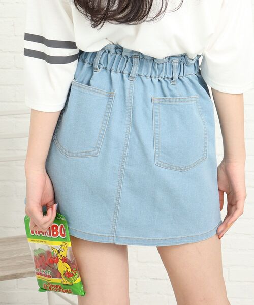 PINK-latte（ピンクラテ）の「◆【130cmサイズあり/キーホルダー付き/ウエスト調整可】ウエストタックスカート（スカート・キッズ・ブルー系8/ブルー系9/ベビーピンク/オフホワイト・15 /16/14/13）」の18枚目の写真