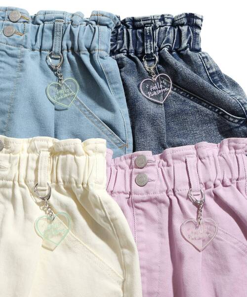 PINK-latte（ピンクラテ）の「◆【130cmサイズあり/キーホルダー付き/ウエスト調整可】ウエストタックスカート（スカート・キッズ・ブルー系8/ブルー系9/ベビーピンク/オフホワイト・15 /16/14/13）」の8枚目の写真