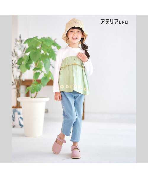 apres les cours（アプレレクール）の「ウエストスカラップパンツ（その他パンツ・キッズ・サーモンピンク/ブルー/アイボリー/サックスブルー・80/130/140/100/120/110/90）」の22枚目の写真