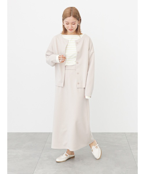 Samansa Mos2 blue(サマンサモスモスブルー)の「カットカーディガン(セットアップ可)(カーディガン/ボレロ・レディース・ライトベージュ/ブルー/ブラック/シルバーグレー/グリーン・フリ-)」の18枚目の写真