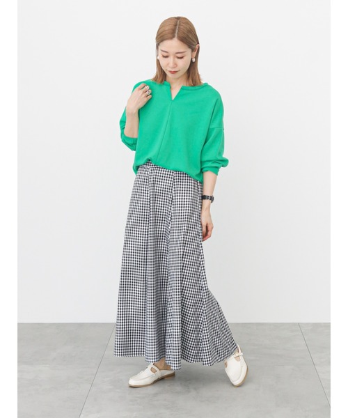 Samansa Mos2 blue(サマンサモスモスブルー)の「カットカーディガン(セットアップ可)(カーディガン/ボレロ・レディース・ライトベージュ/ブルー/ブラック/シルバーグレー/グリーン・フリ-)」の8枚目の写真