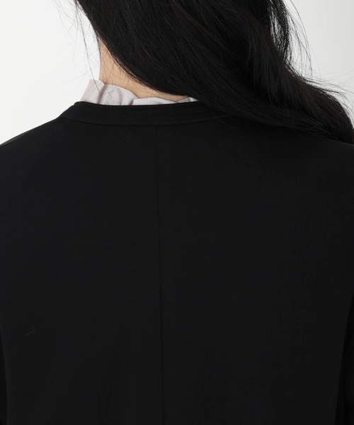 STRAWBERRY-FIELDS（ストロベリーフィールズ）の「ノーカラージャージジャケット　ジャケット（ノーカラージャケット・レディース・ベージュ/ネイビー/ブラック/オフホワイト・2）」の19枚目の写真