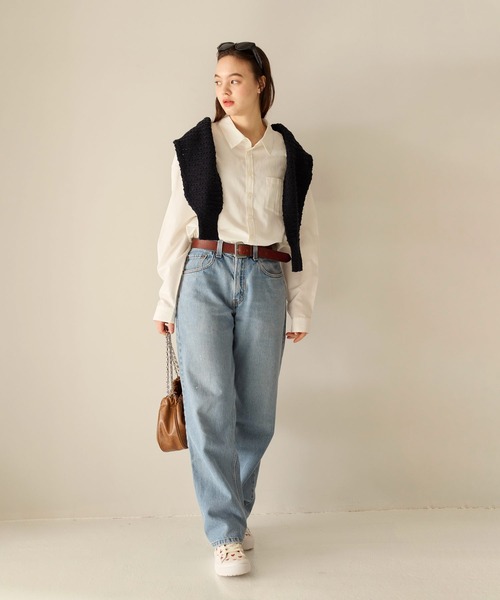 TINA:JOJUN(ティーナジョジュン)の「綿スラブ ラグランカーディガン TINA:JOJUN(カーディガン/ボレロ・レディース・レモンイエロー/オフホワイト/ネイビー/レインボー/グリーン/レッド・M)」の14枚目の写真