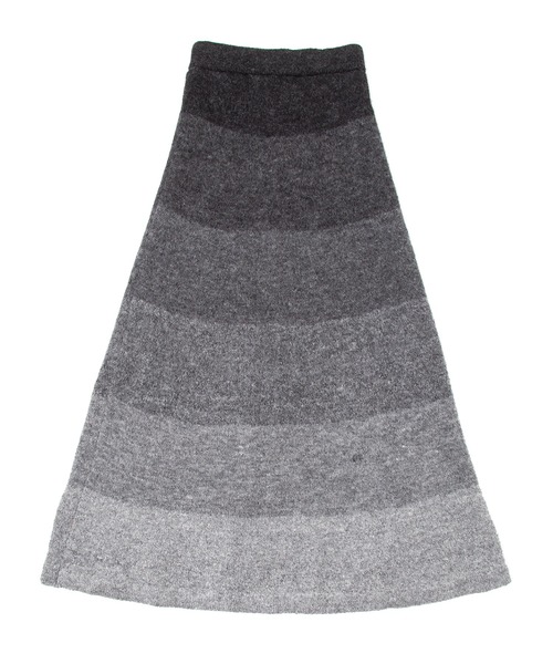 UNDECORATED（アンデコレイテッド）の「UNDECORATED アンデコレイテッド / Baby Alpaca Gradation Knit Skirt ベイビーアルパカ グラデーションニットスカート / UDF23406（スカート・レディース・ブラック/キャメル・0）」の8枚目の写真