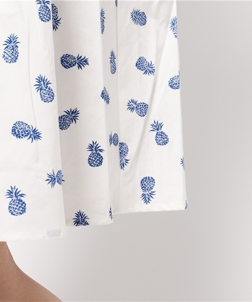 CIAOPANIC（チャオパニック）の「【Ciaopanic】　C/100パイナップル柄フレンチスリーブOP（ワンピース・レディース・ホワイト/ネイビー・FREE）」の10枚目の写真