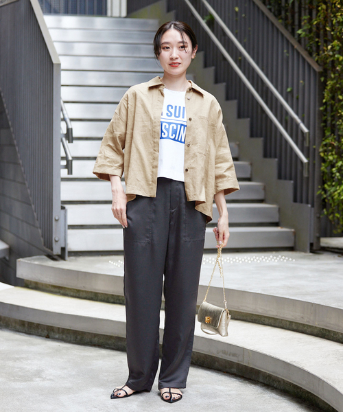 IENA（イエナ）の「《追加》アセテートライク ベイカーパンツ（その他パンツ・レディース・アイボリー/ブラック・36/34/38）」の18枚目の写真