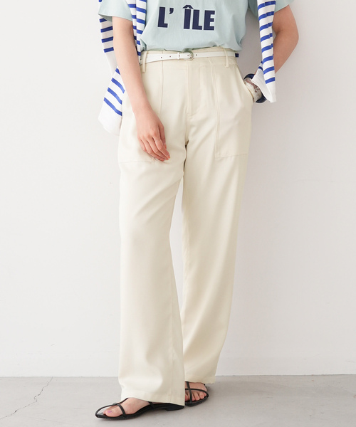 IENA（イエナ）の「《追加》アセテートライク ベイカーパンツ（その他パンツ・レディース・アイボリー/ブラック・36/34/38）」の19枚目の写真