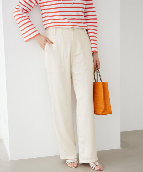 IENA（イエナ）の「《追加》アセテートライク ベイカーパンツ（その他パンツ・レディース・アイボリー/ブラック・36/34/38）」の14枚目の写真